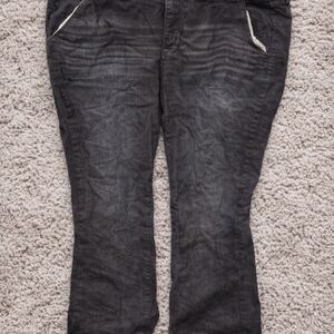 Torrid Dark Rinse Boot Cut Jeans with Subtle Fading, Vintage Stretch